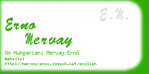 erno mervay business card