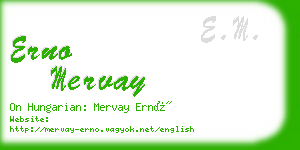 erno mervay business card